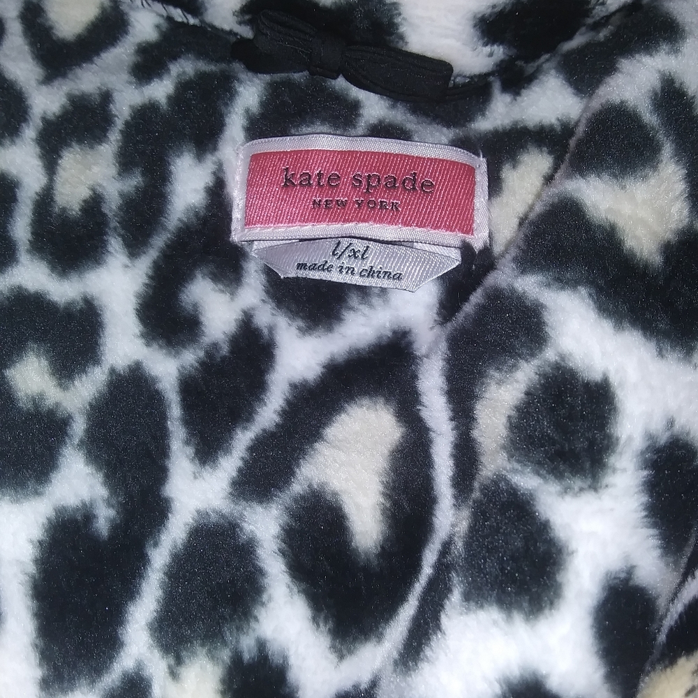 Kate Spade Leopard Print Plush Robe - Picture 2 of 2
